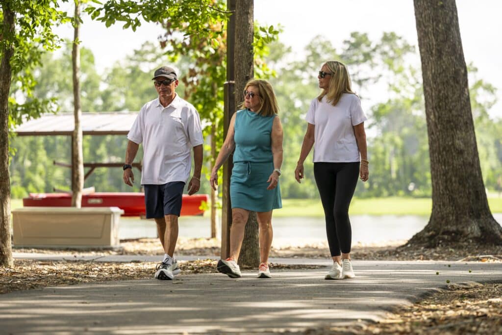 Discover Active Adult Living with 30+ Miles of Trails at The Highlands 5 active adult trails Houston area
