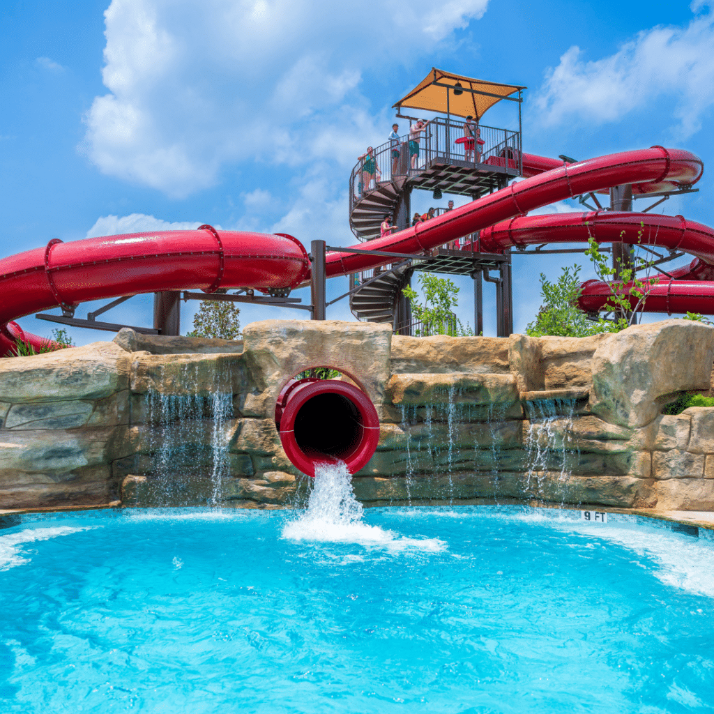 the slide at the pool at The Highlands